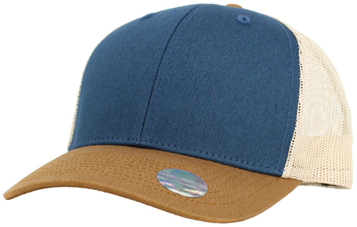 Blue Timber Stone Classic 6 Panel Trucker Mesh Snapback Front Side View